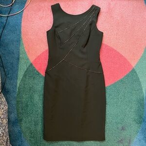 Ellen Tracy Sheath Dress Green Lady Loki Green Gold Cosplay Disneybound Size 6